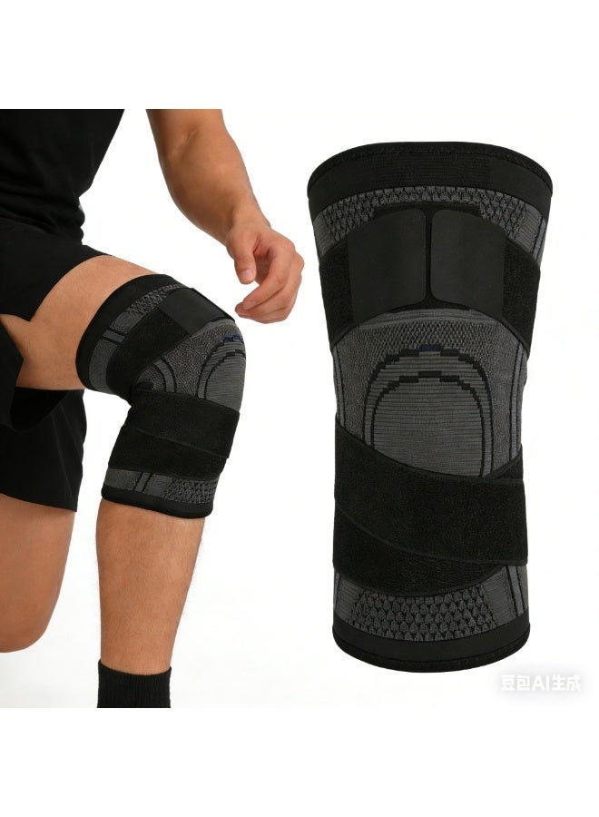 Joudi 2-Piece Knee Brace Compression Knee Sleeve for Men & Women Knee Pad Support Running Cycling Basketball with Adjustable Strap Wrap - Image 1